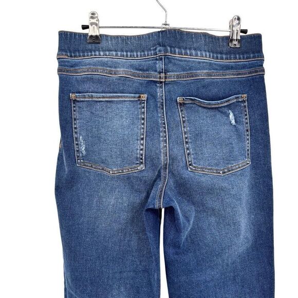 Spanx Lightly Distressed Pull-on Jeans Jeggings Blue Size Medium - Picture 6 of 7
